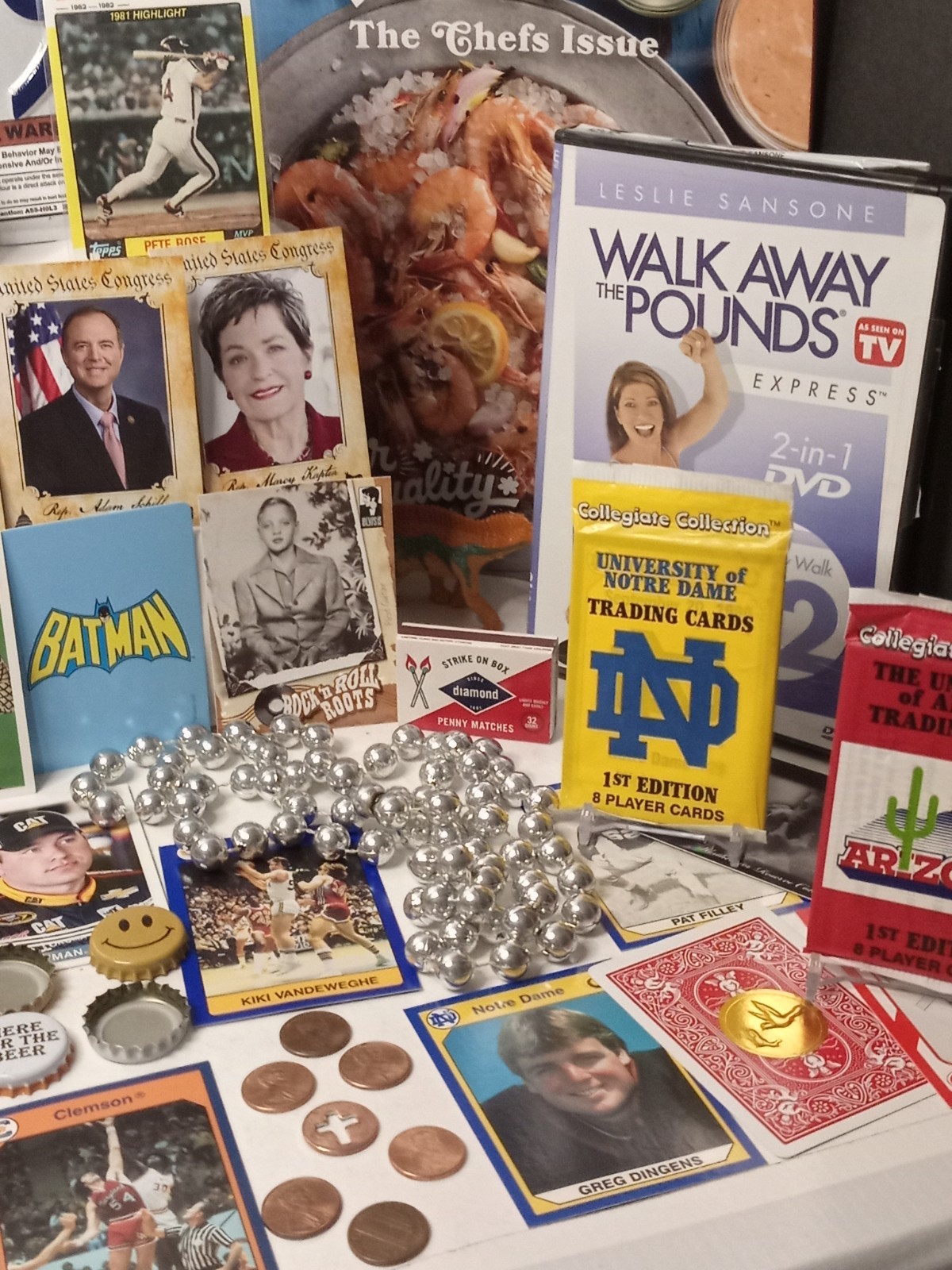 Junk Drawer Lot Collectibles, Coins, Cards, Comic, Misc, Special #512B