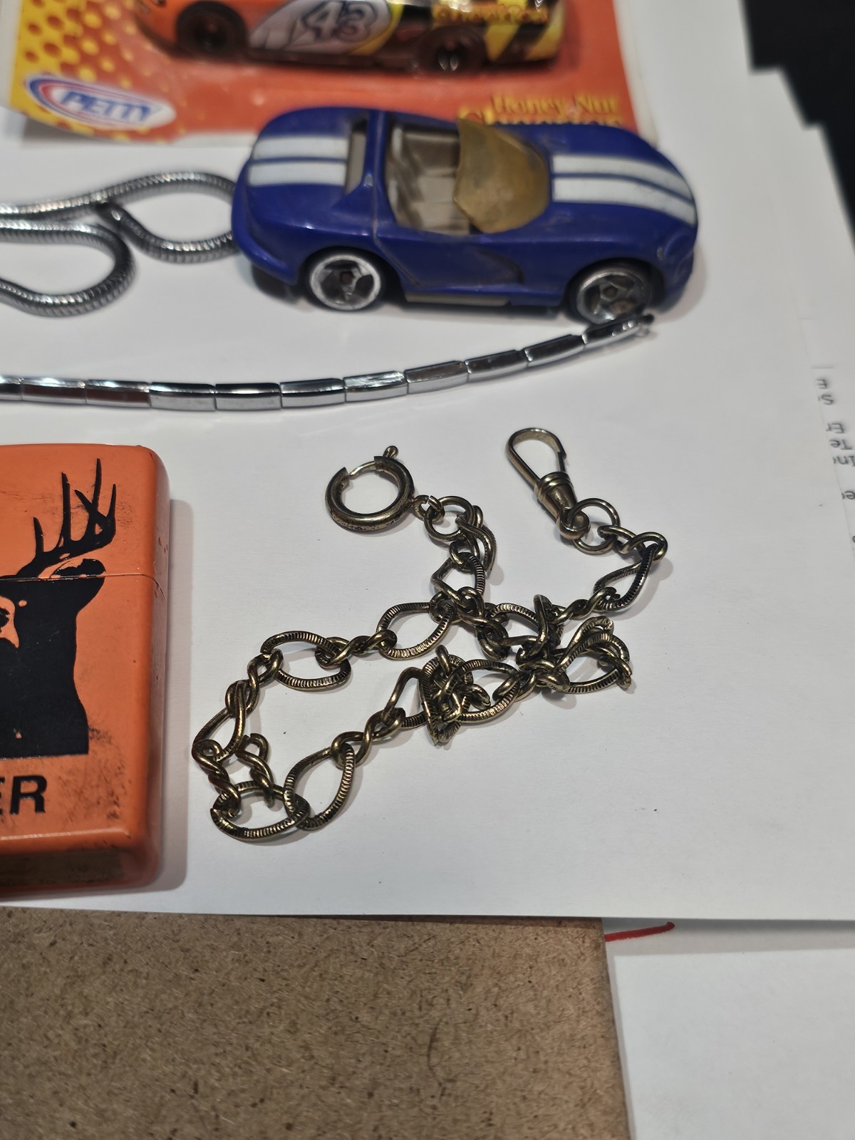 Vintage Junk Drawer Lot- Zippo Lighter,hot Wheels,watch Fobs Pre Owned L1