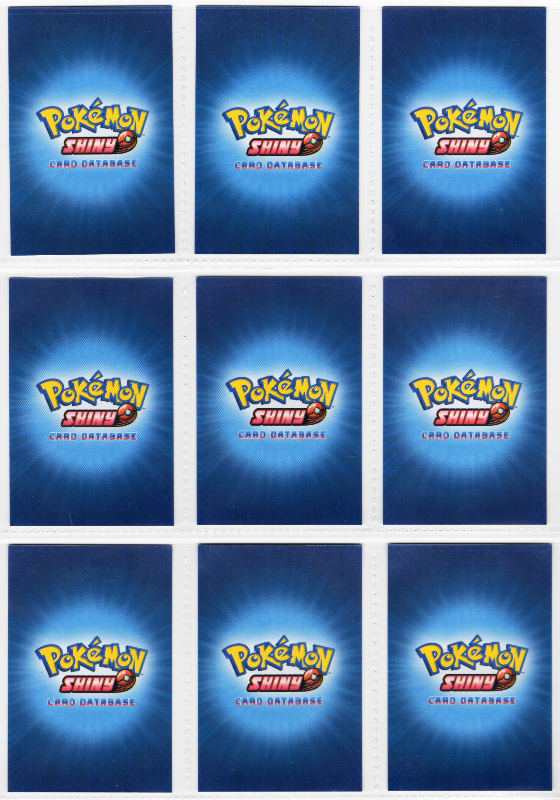 Pokemon – SHINY CARD DATABASE – STAR HOLO PATTERN * 10 CARD LOT