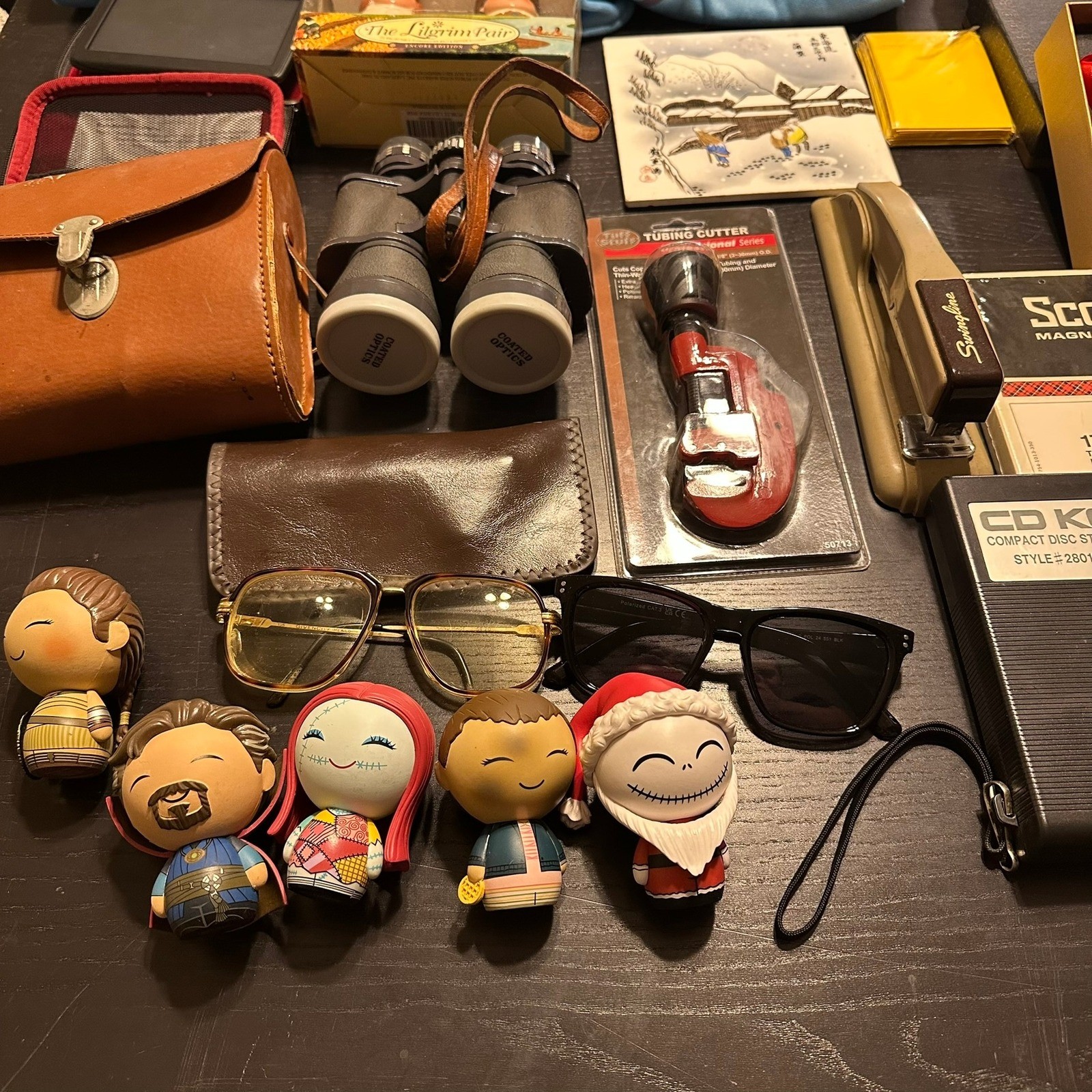 Vintage Mixed Lot GPS Binoculars Tools Tape Toys Sunglasses + More Bundle