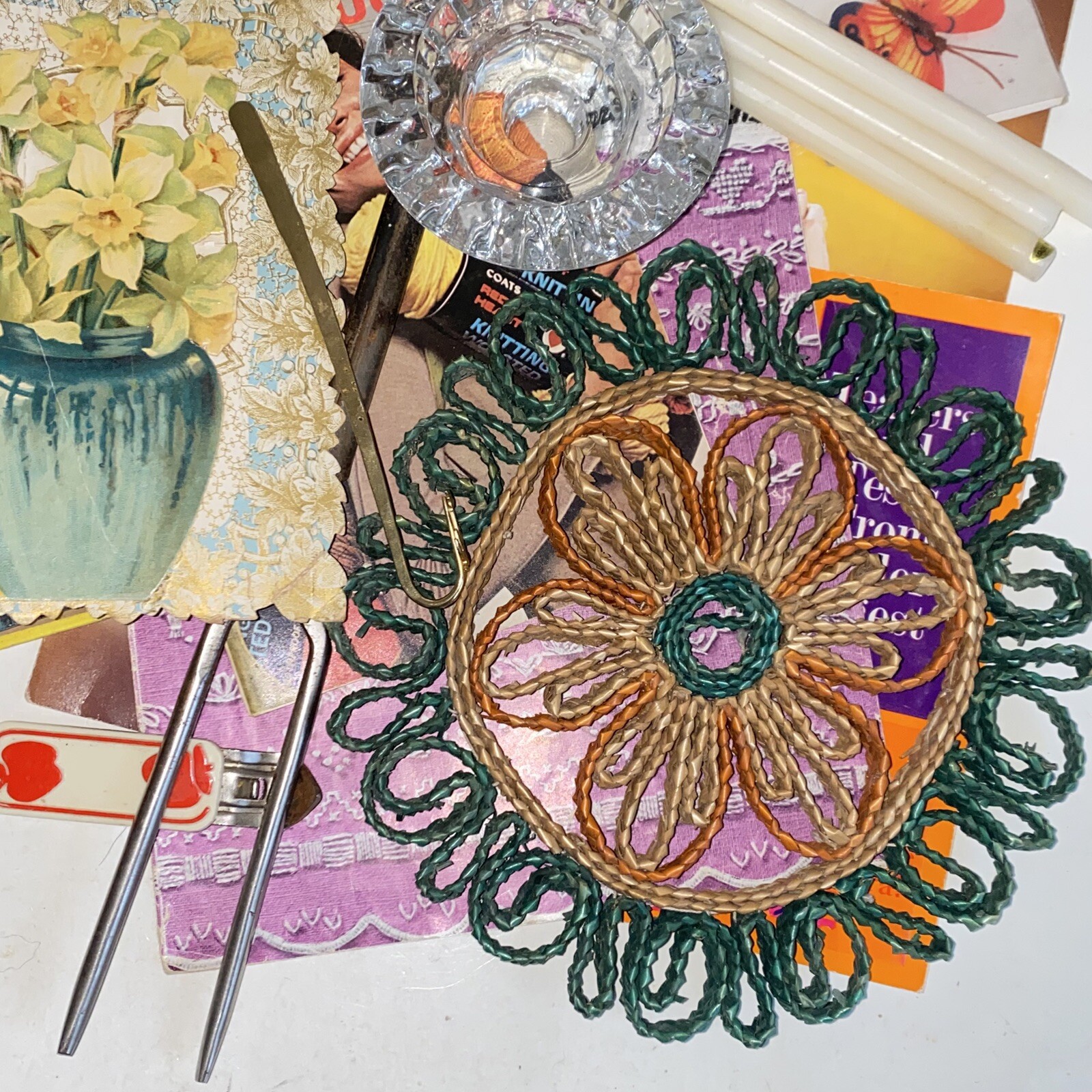 Grandma’s Vintage Junk Drawer Lot-Crafts Knick Knacks Kitchen Crystal Home Decor