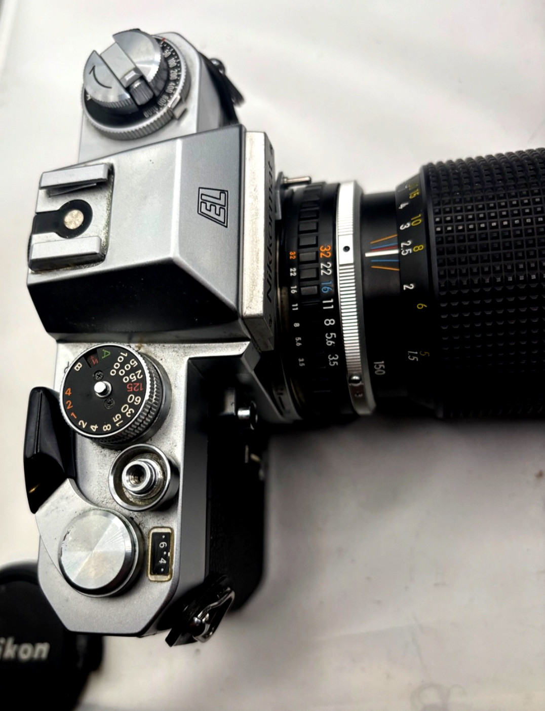 Rare MINT NIKON Nikkormat EL 35mm SLR w/ NAI follower + 75-150mm f3.5