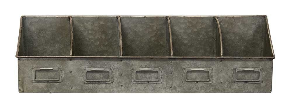 CWI Gifts Galvanized Divided Organizer, Gunmetal