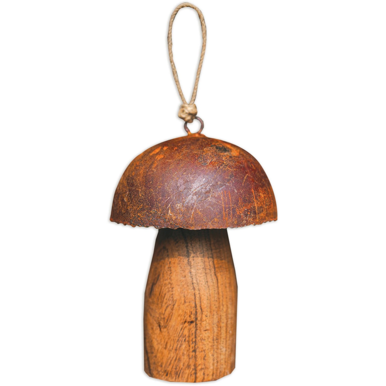 Sunset Vista Rustic Wooden Mushroom Hanging Ornament 3.5×2.5 Natural Brown