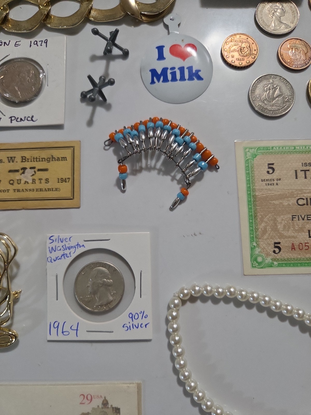 Vintage Junk Drawer With Silver