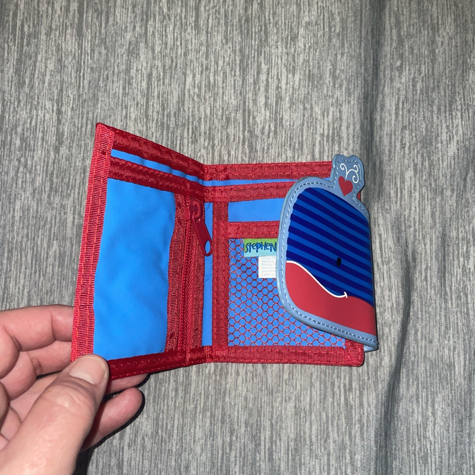 Stephen Joseph Kids Unisex Wallet Toddler Wallet Boys Girls Whale Blue and Red