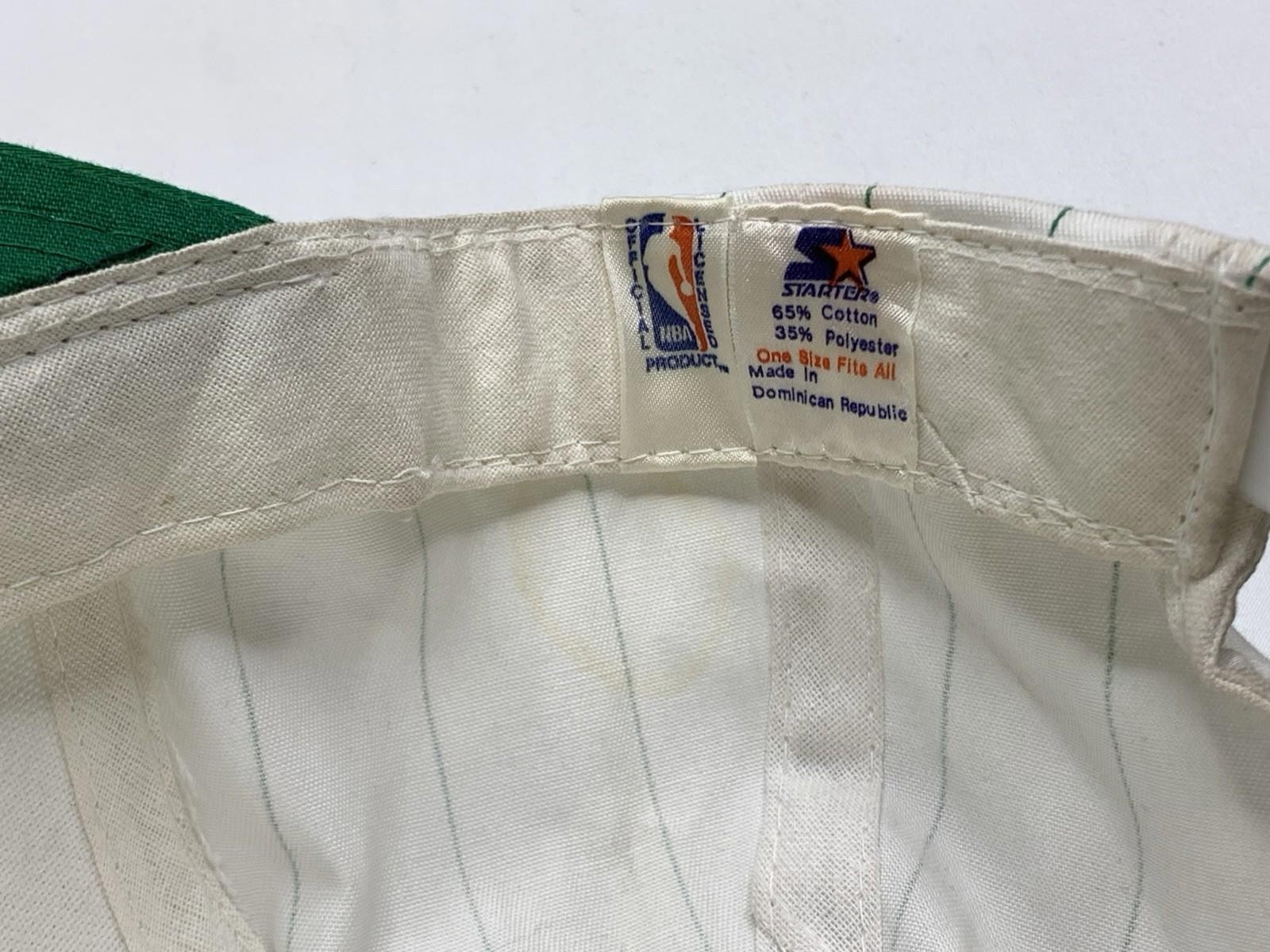 Vintage Boston Celtics Thin Pinstripe Starter SnapBack Embroidered Hat P130