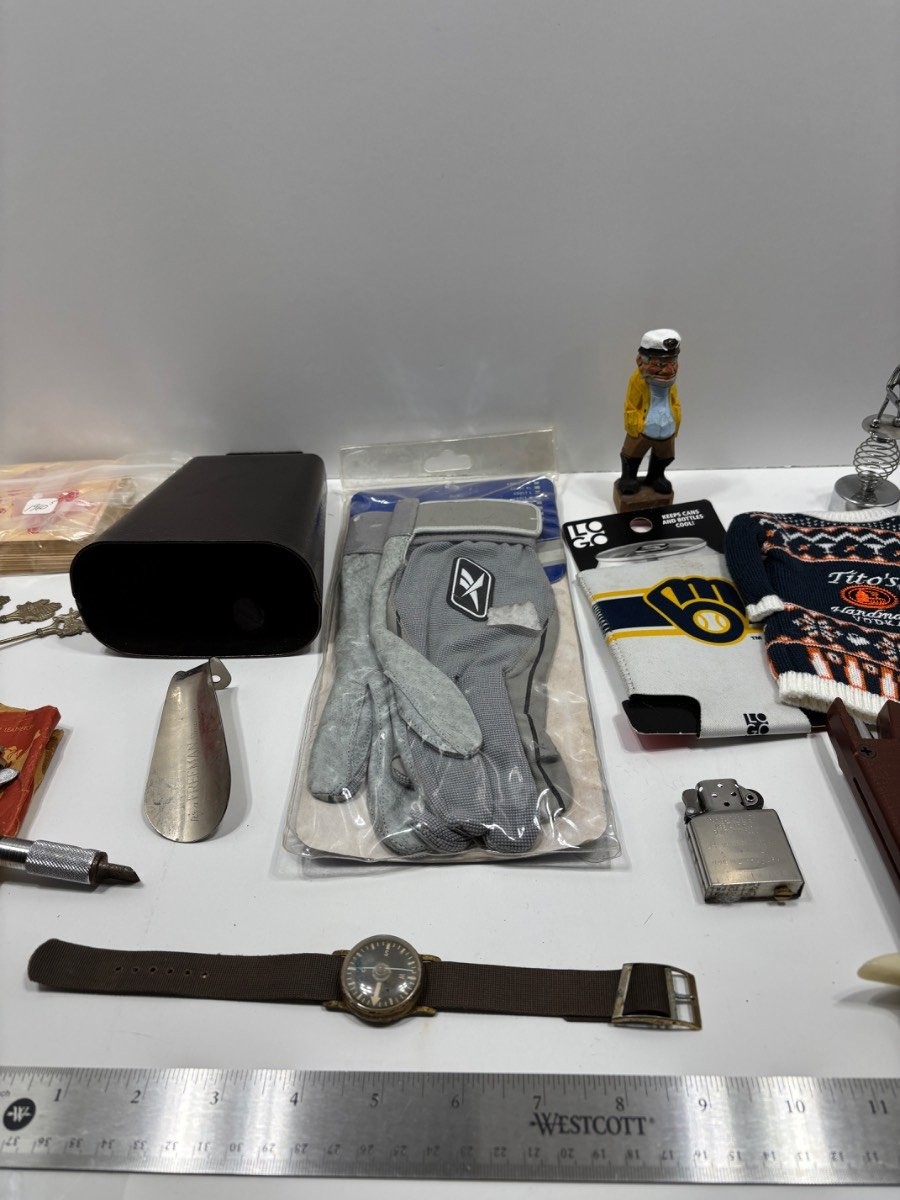 Vintage & Novelty Mixed Junk Drawer Lot Collectibles Tools Toys