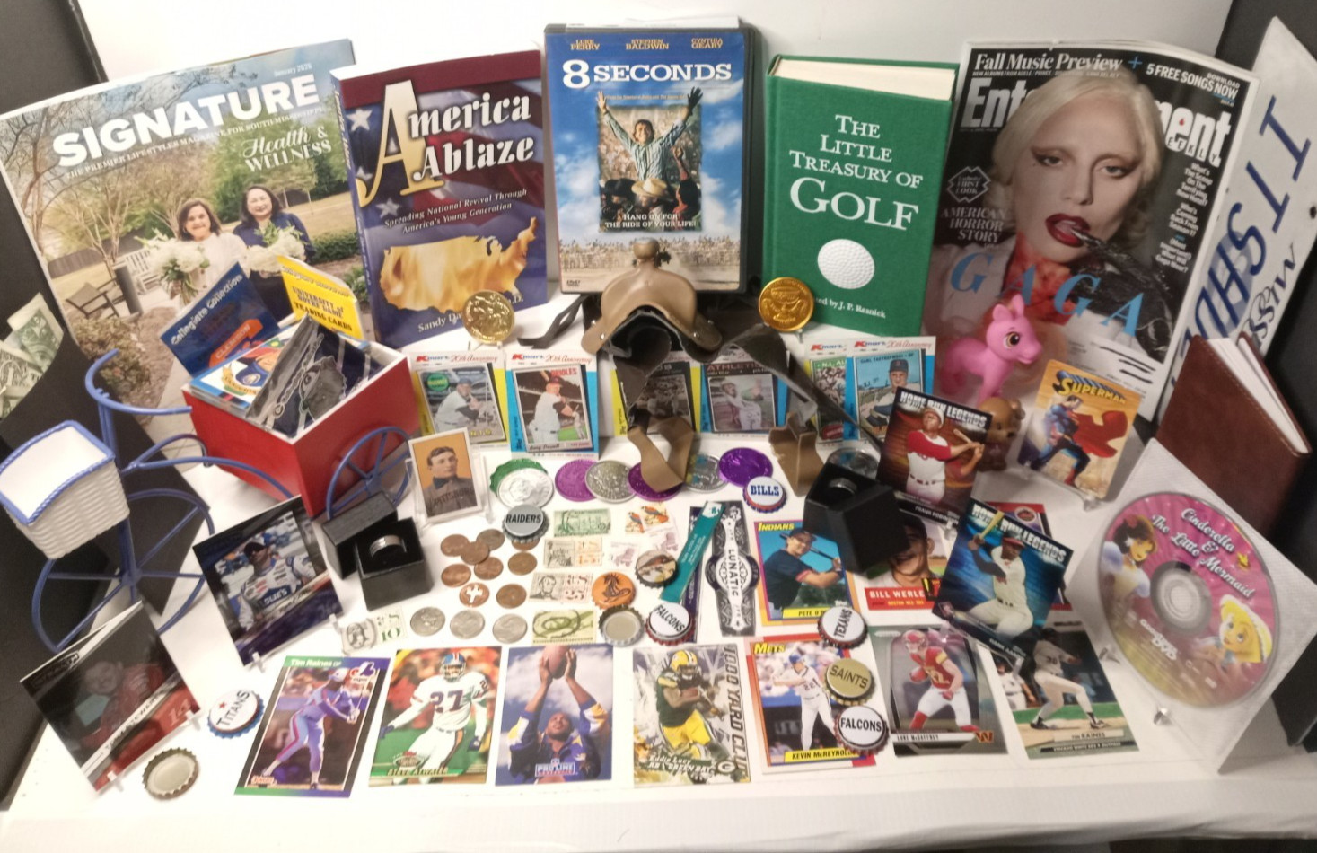 Huge Junk Drawer Lot Collectibles Trading Cards, Coins, & More #620HB