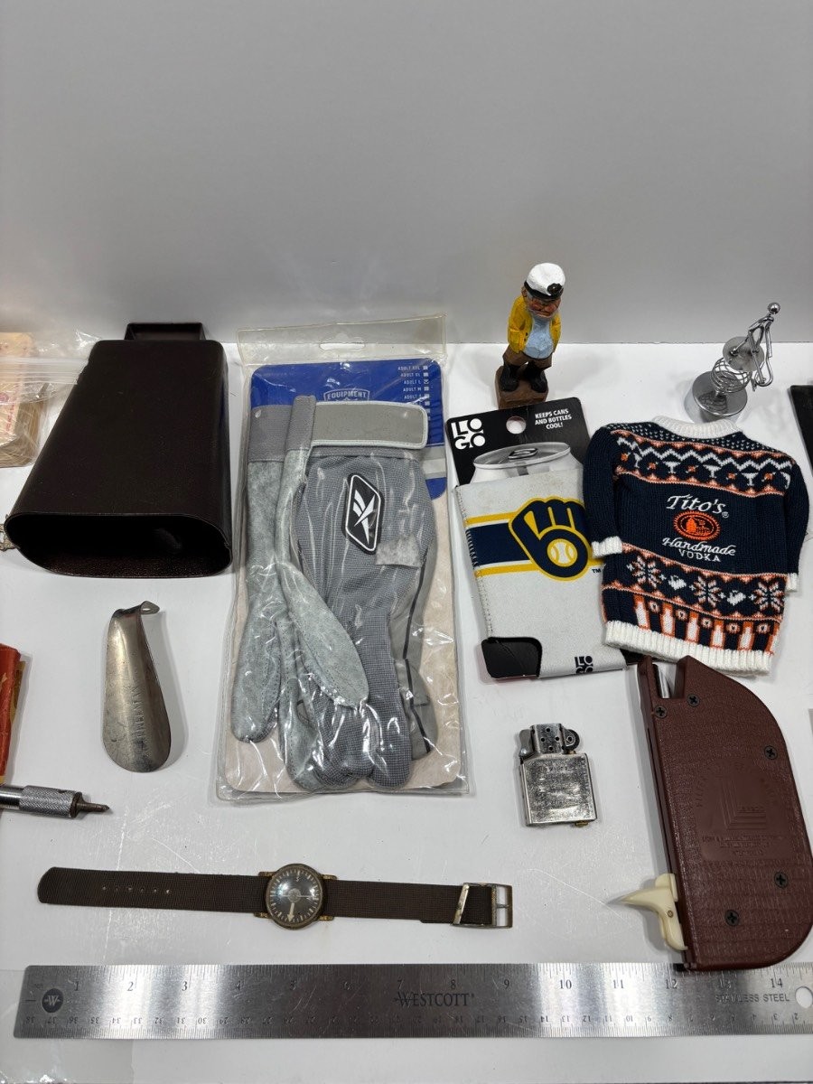 Vintage & Novelty Mixed Junk Drawer Lot Collectibles Tools Toys