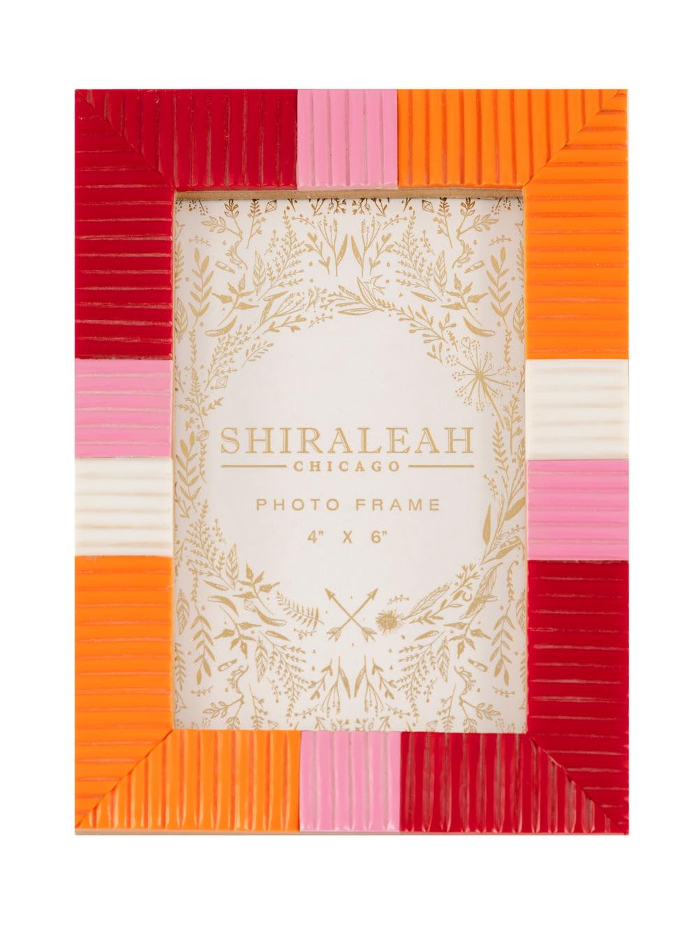 Shiraleah Viva 5 x 7 Check Picture Frame Multicolor Resin Table Frame for Home