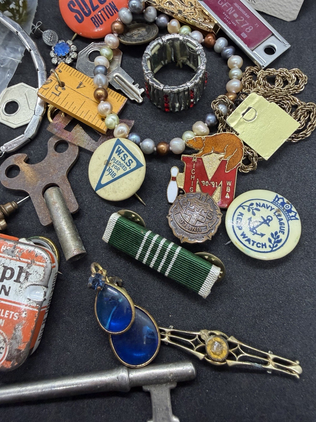 Vintage To Modern Junk Drawer Lot Keys Jewelry Watch Etc Resell Collecting Etc