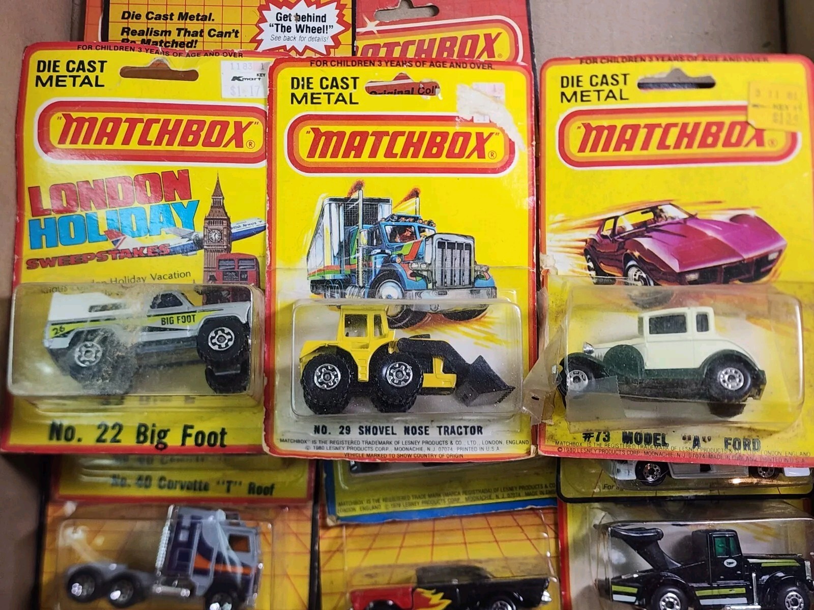 20 NOS Vintage Matchbox Diecast Toy Car & Trucks, Speed Sticks, London Holiday