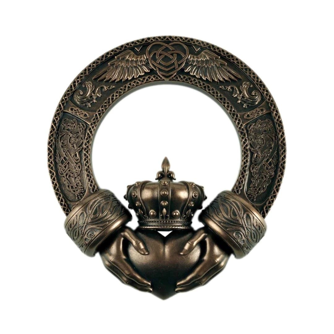 JFSM Celtic Claddagh Irish Ring Wall Plaque Home Decor Love Loyalty Unity Symbol