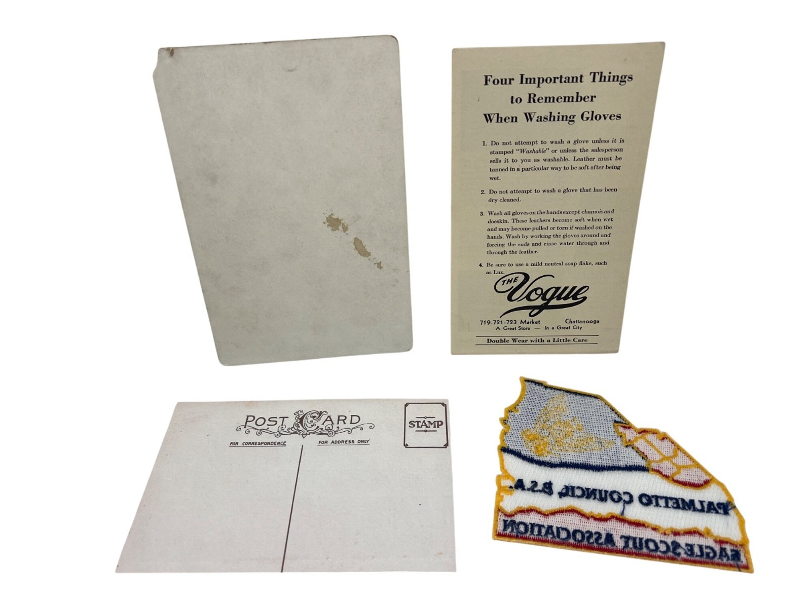 Vintage Junk Drawer Ephemera Lot Cabinet Card Postcard Disney BSA Pins Tokens