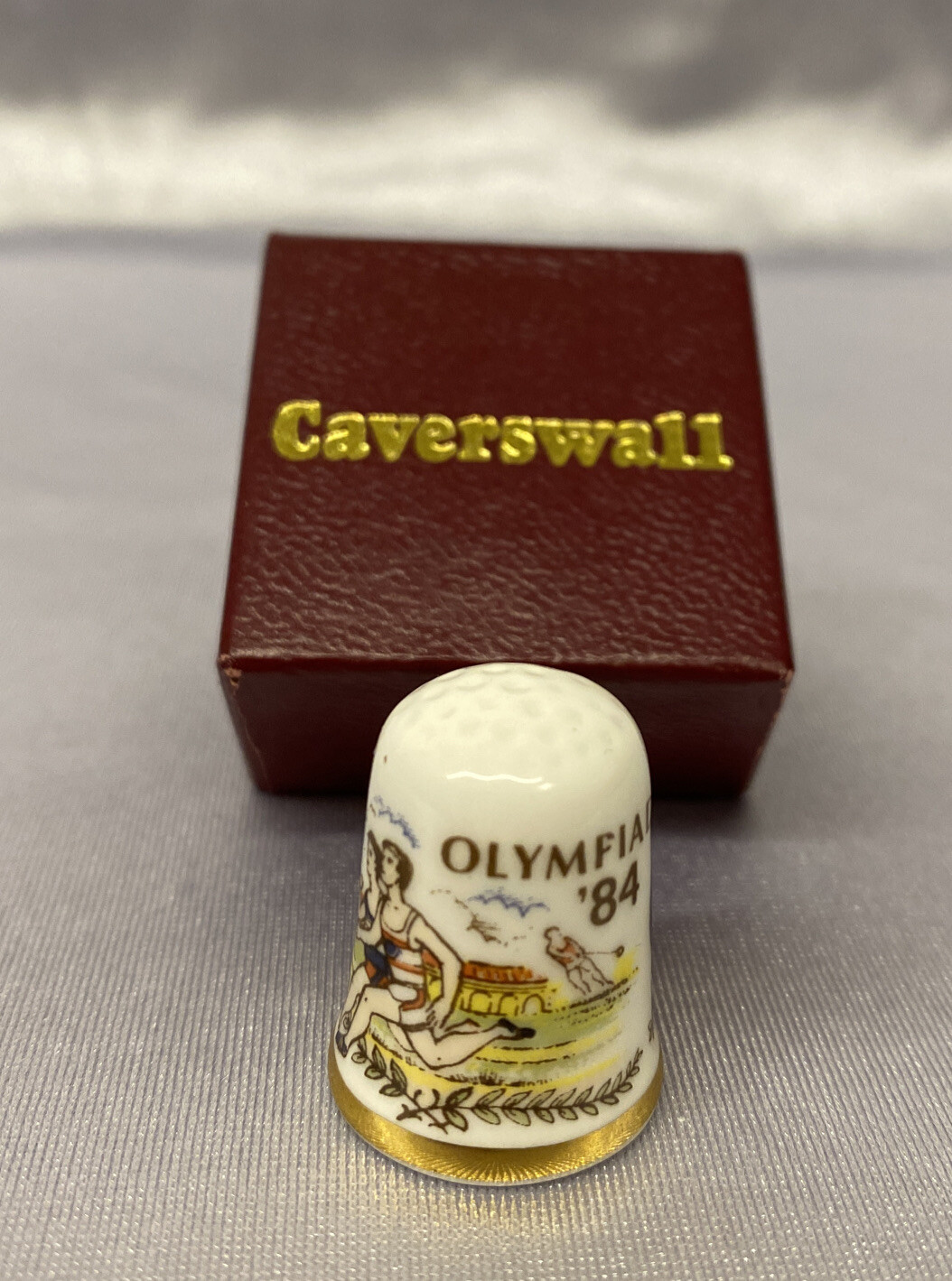 SUMMER OLYMPIAD OLYMPICS 1984 LOS ANGELES ENGLAND FLAG SOUVENIR THIMBLE ORIGINAL