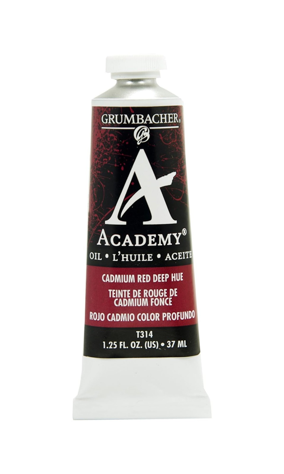 Grumbacher Academy Oil Paint, 37ml/1.25 Ounce, Cadmium Red Deep Hue (T314)