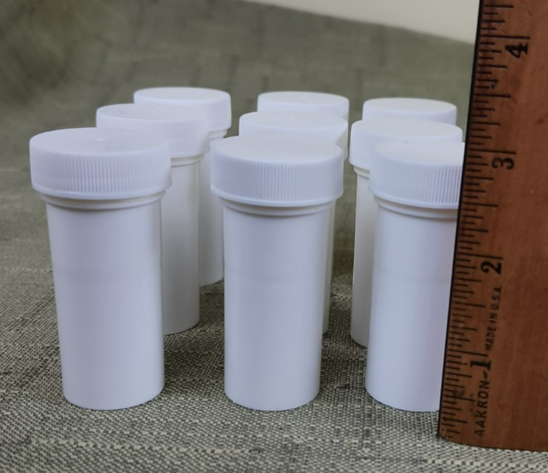 Junk Drawer Lot of New Plastic Tubes Containers with Lids, Various Sizes
