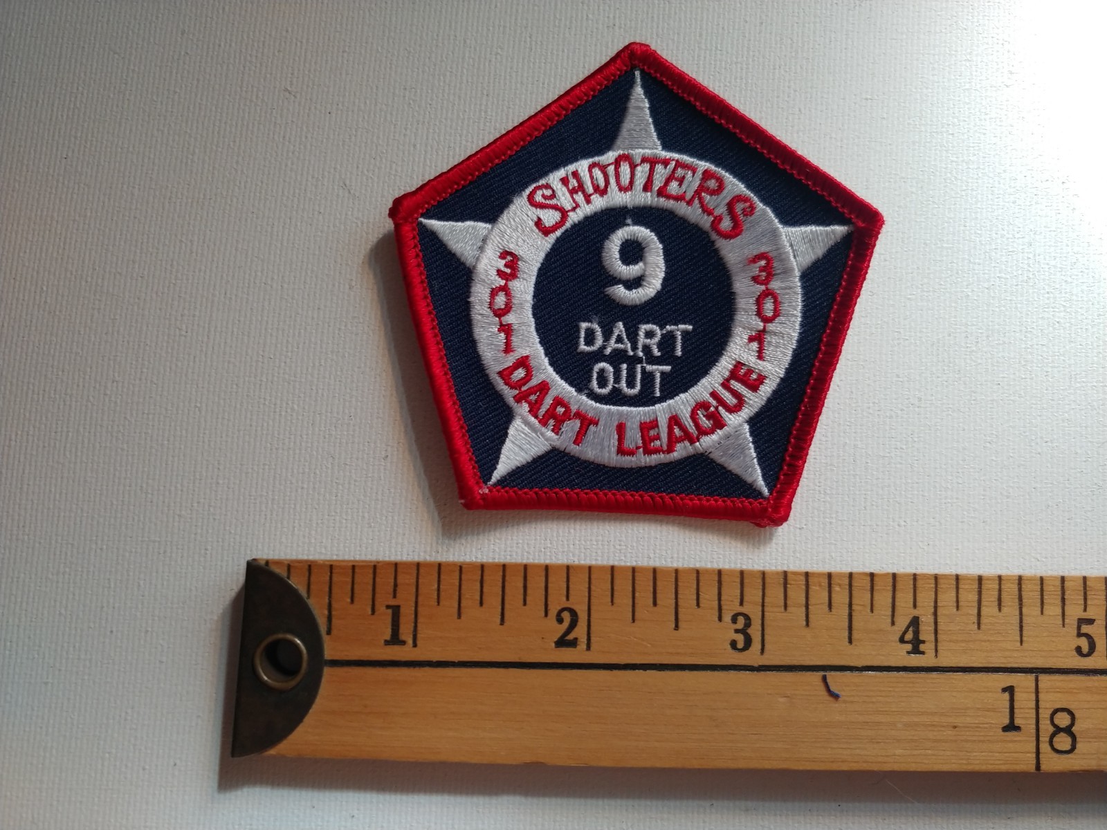 301 ENGLISH MARK DARTS DART OUT 9 STAR GAMES FLECHETTE PATCH CREST ECUSSON