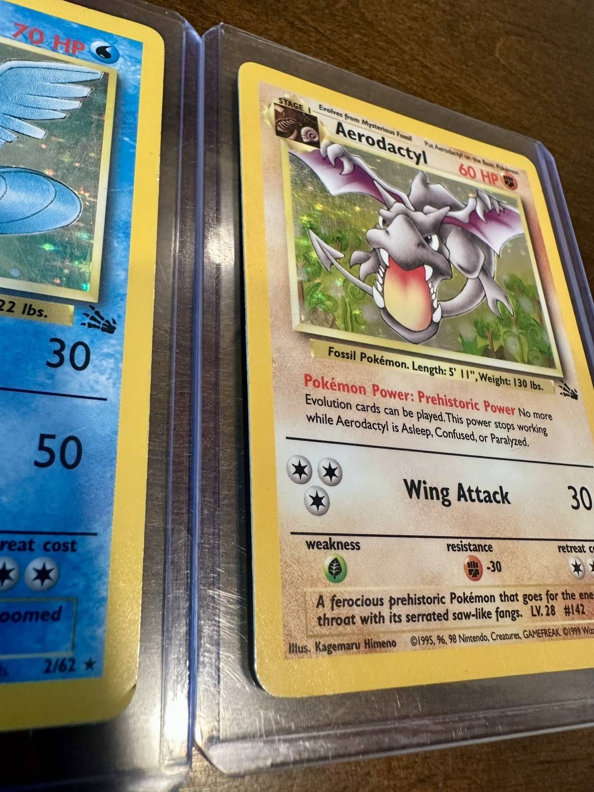 Holographic Pokemon Cards Articuno, Kangaskhan, Lapras, Aerodactyl Base Set
