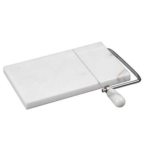 Creative Home Marble Cheese Slicer Butter Cutter w Wire 5x8in Off White