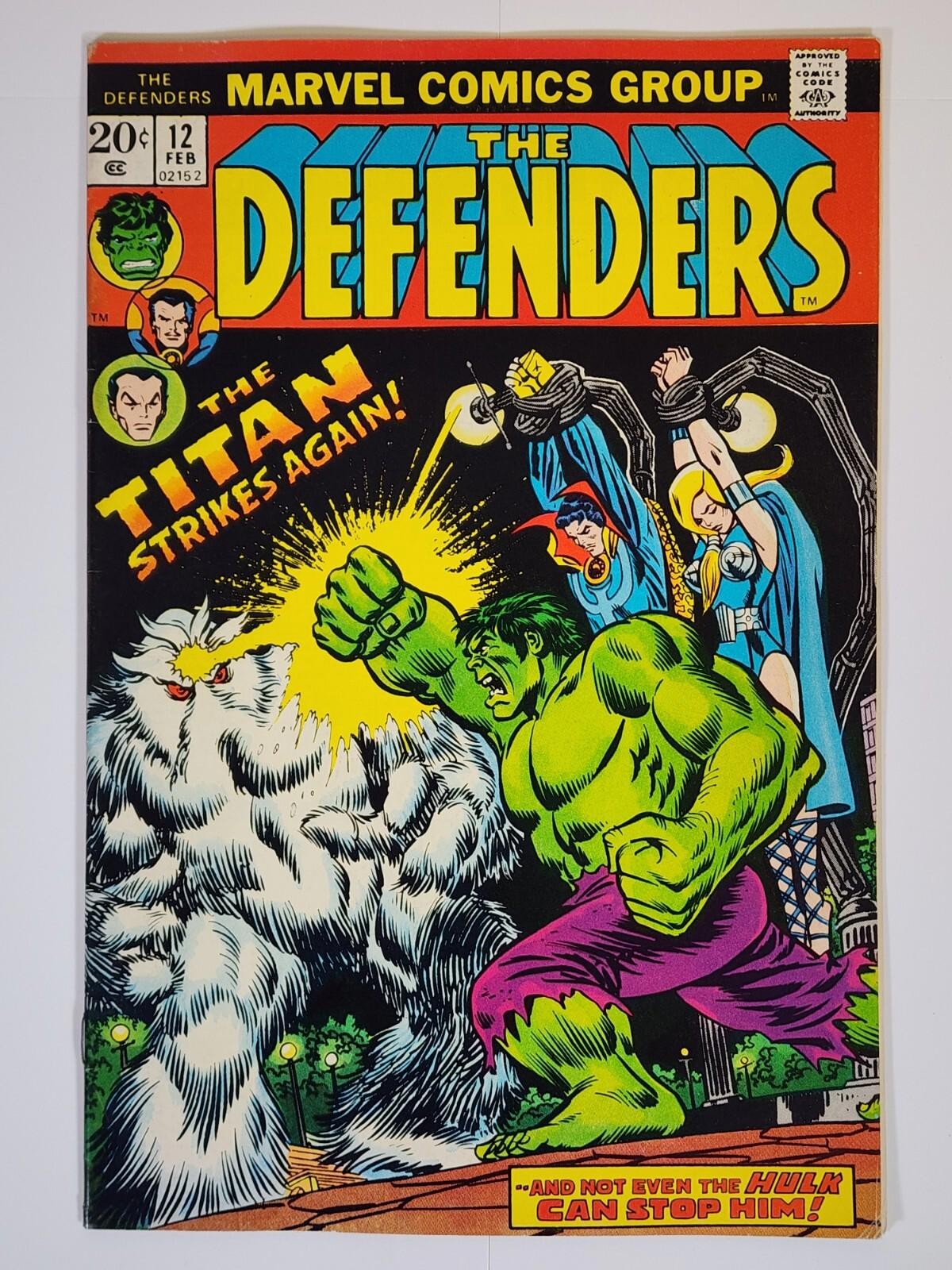 Defenders #12 F/VF Marvel 1973 1st Dragonfang