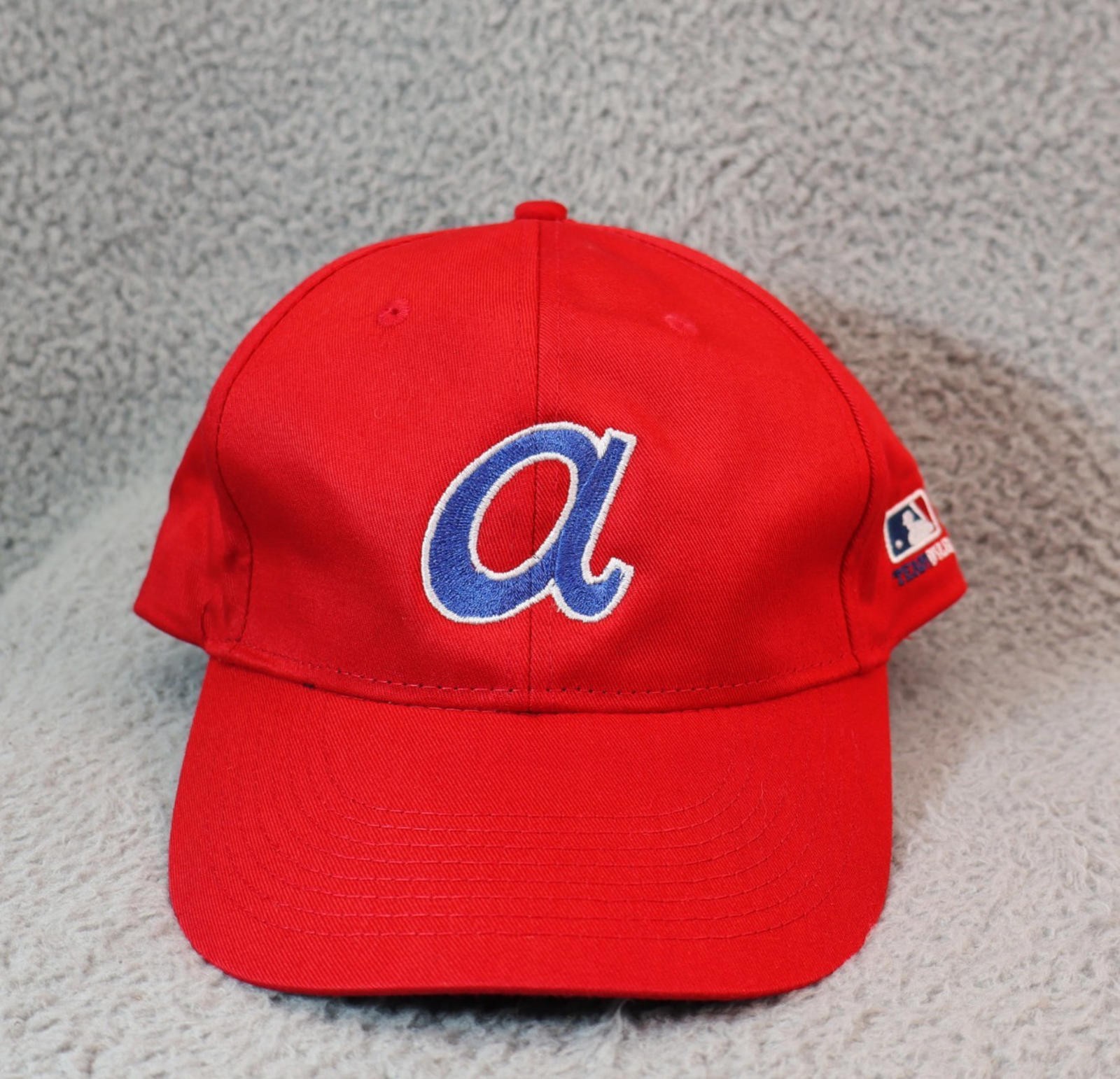 Atlanta Braves Hat Cap Strap Back Red MLB Script A