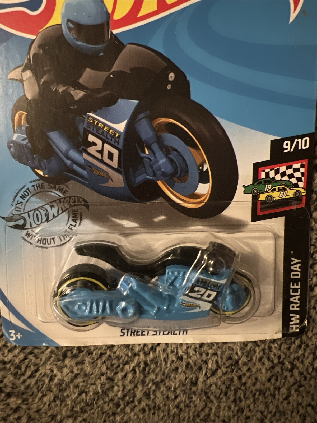 Hot Wheels Street Stealth Motorcycle HW Race Day #9/10 Blue Diecast 1:64 Scale