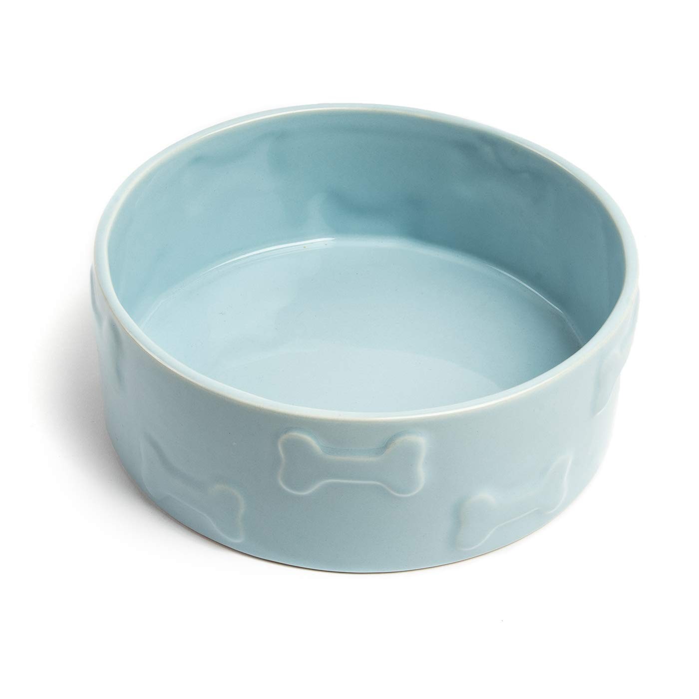 Park Life Designs Pet Bowl Manor Small Blue 5 25 Inch Ceramic Bowl for Dogs