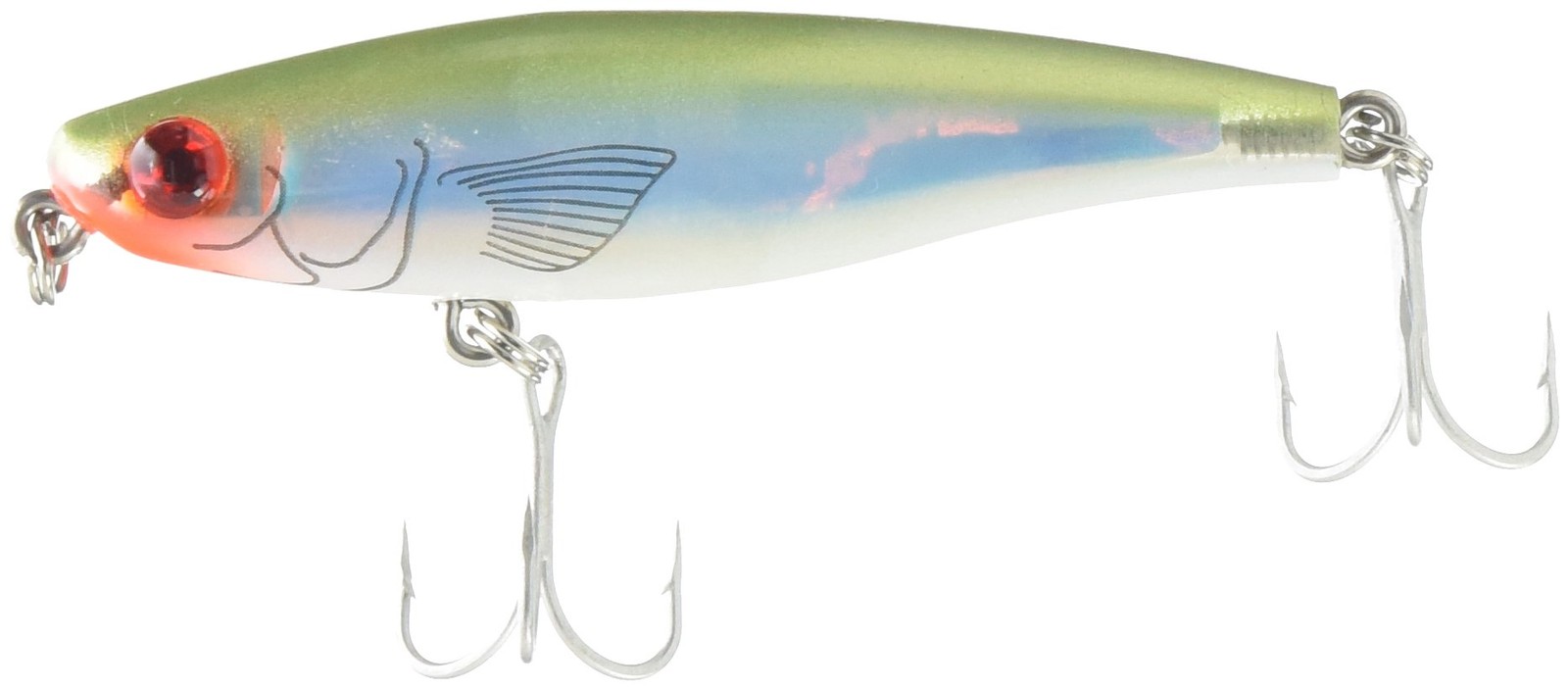 MirrOLure 16MR-49 Mirromullet Surface Walker Bay Green/PRL/Silver 3in 3/8oz