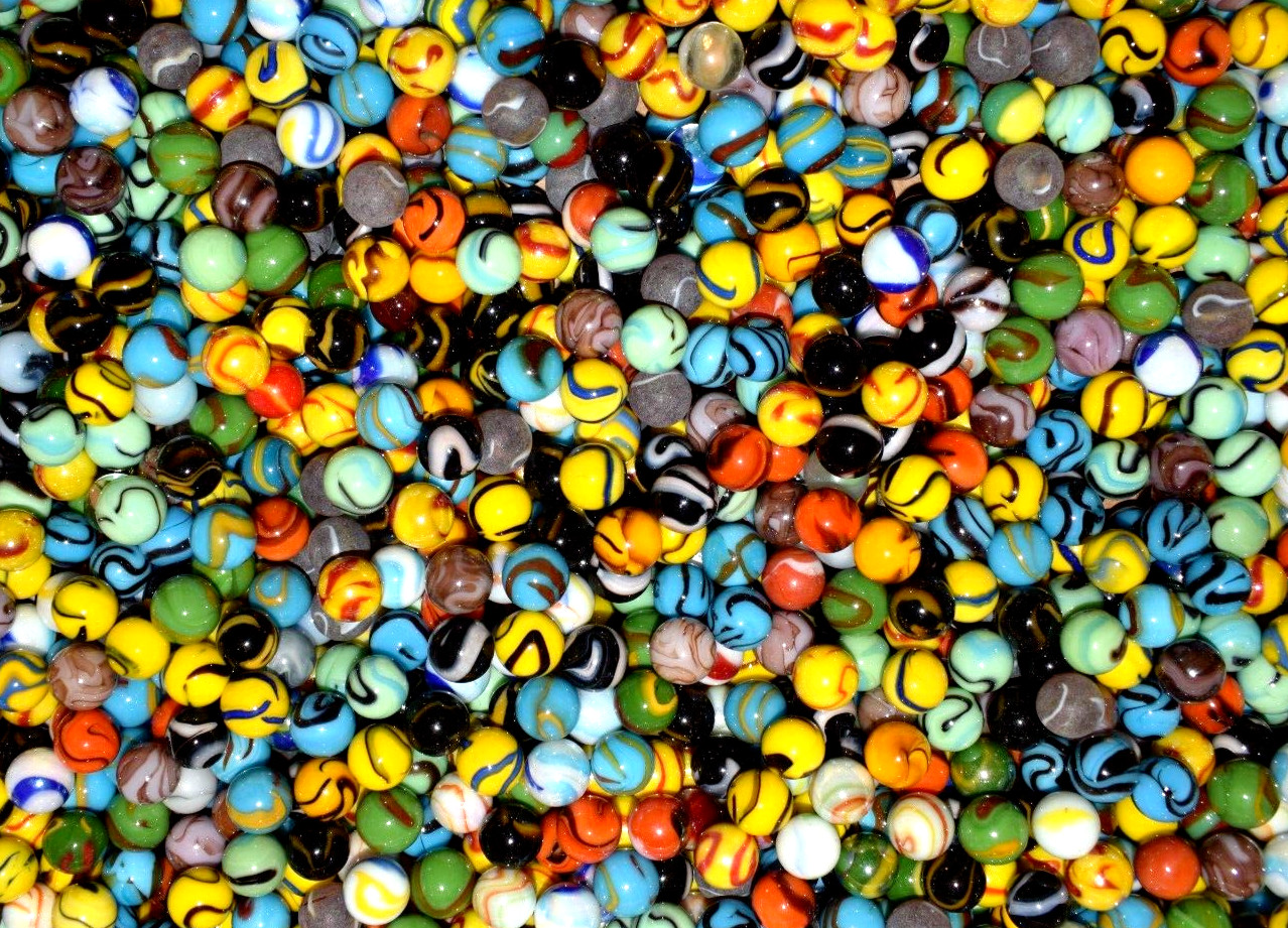 Lot of 30 Vacor 🔵🟡🔴🟢Multi-Color💡Bright Mixed Swirl Marble .625″=5/8″ Mint