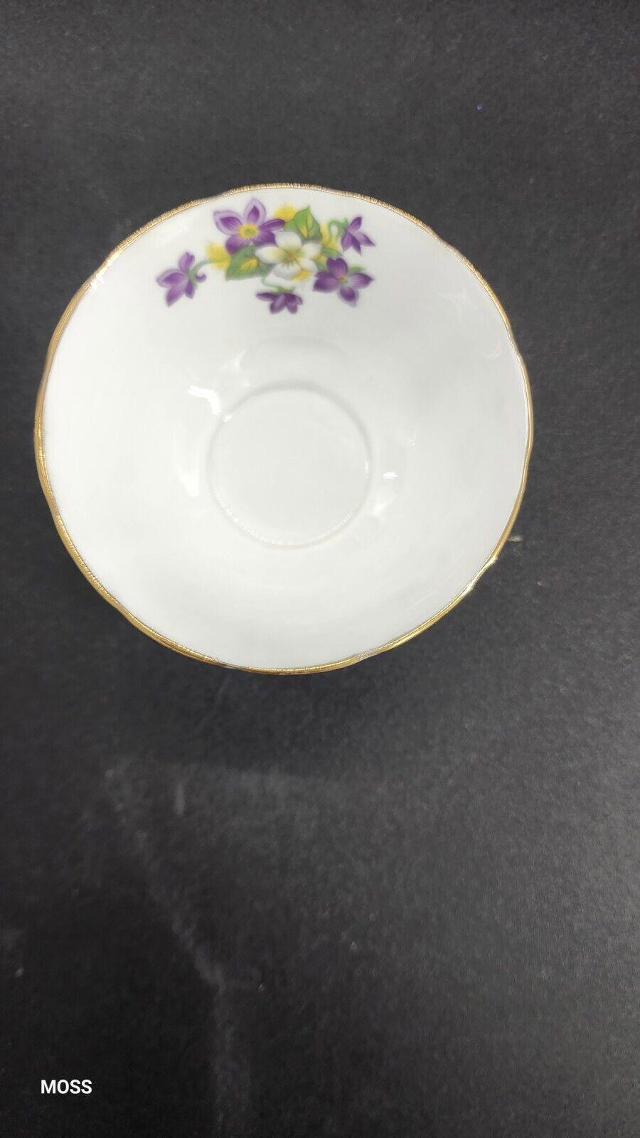 Woodland Violet Tuscan Fine English Bone Sugar Bowl Gold Trim