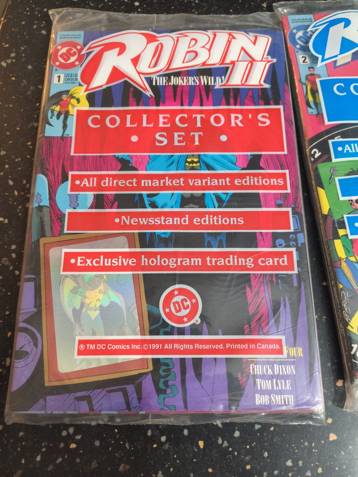 Robin II The Joker’s Wild #1, 2 & 3 Collectors Bagged Sets 1991 Hologram Card