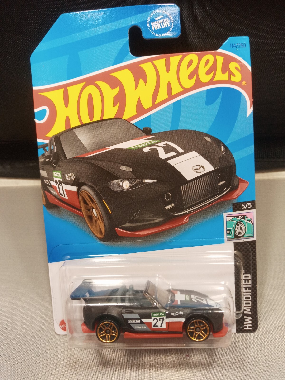 Hot Wheels ’15 Mazda MX-5 Miata HW Modified #5/5 Black Diecast 1:64 Scale New