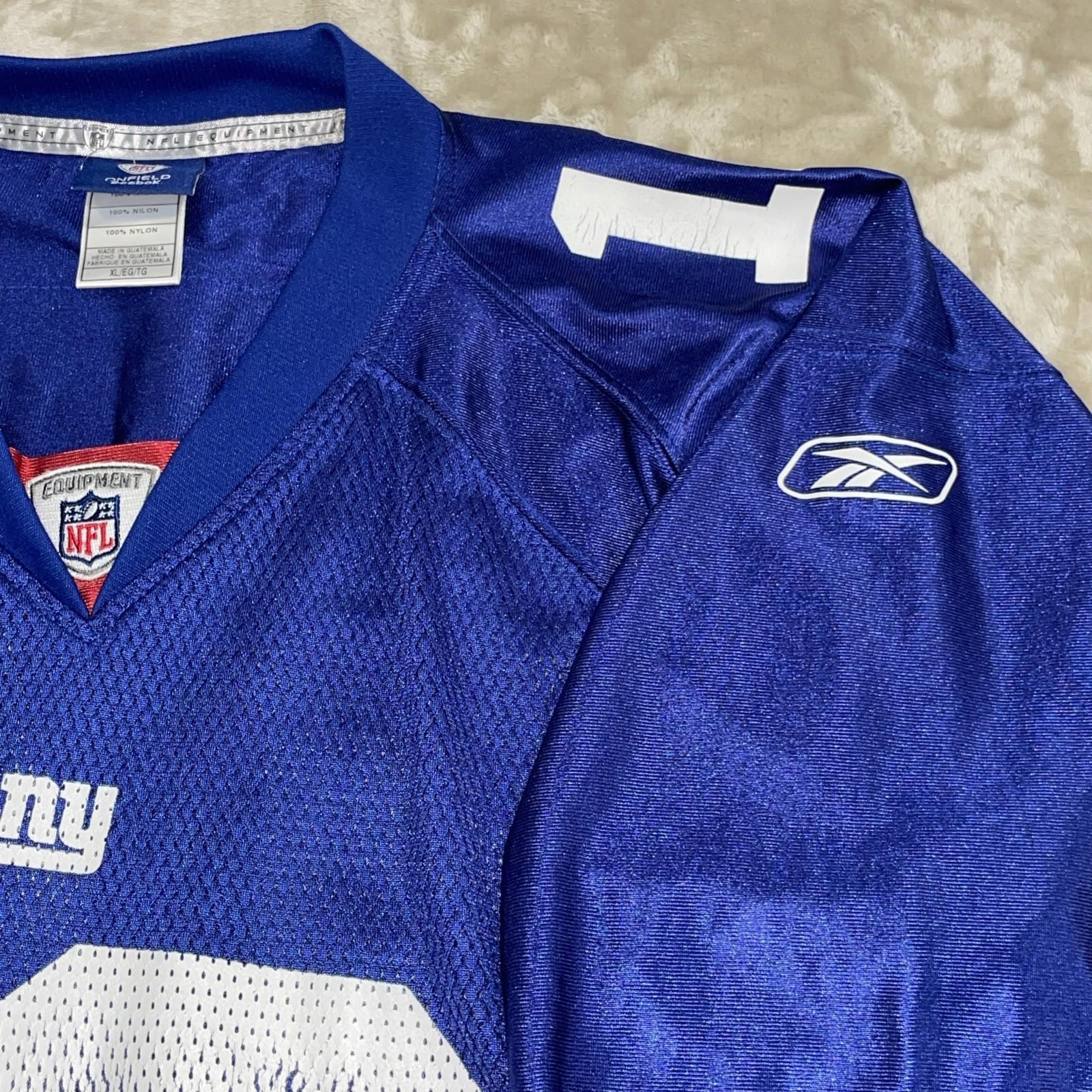 Reebok Eli Manning NY Giants #10Jersey Mens XL Blue Vintage NFL Equipment *Flaw*