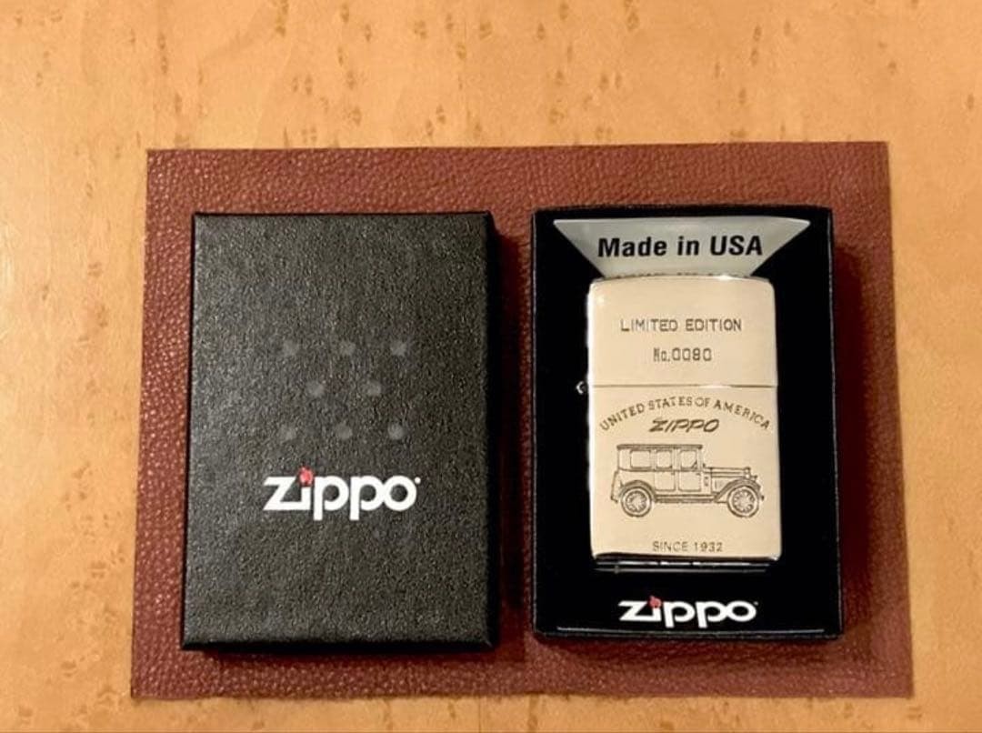Zippo Classic Car Limited Serial No. Silver wrapped 2001 Good condition