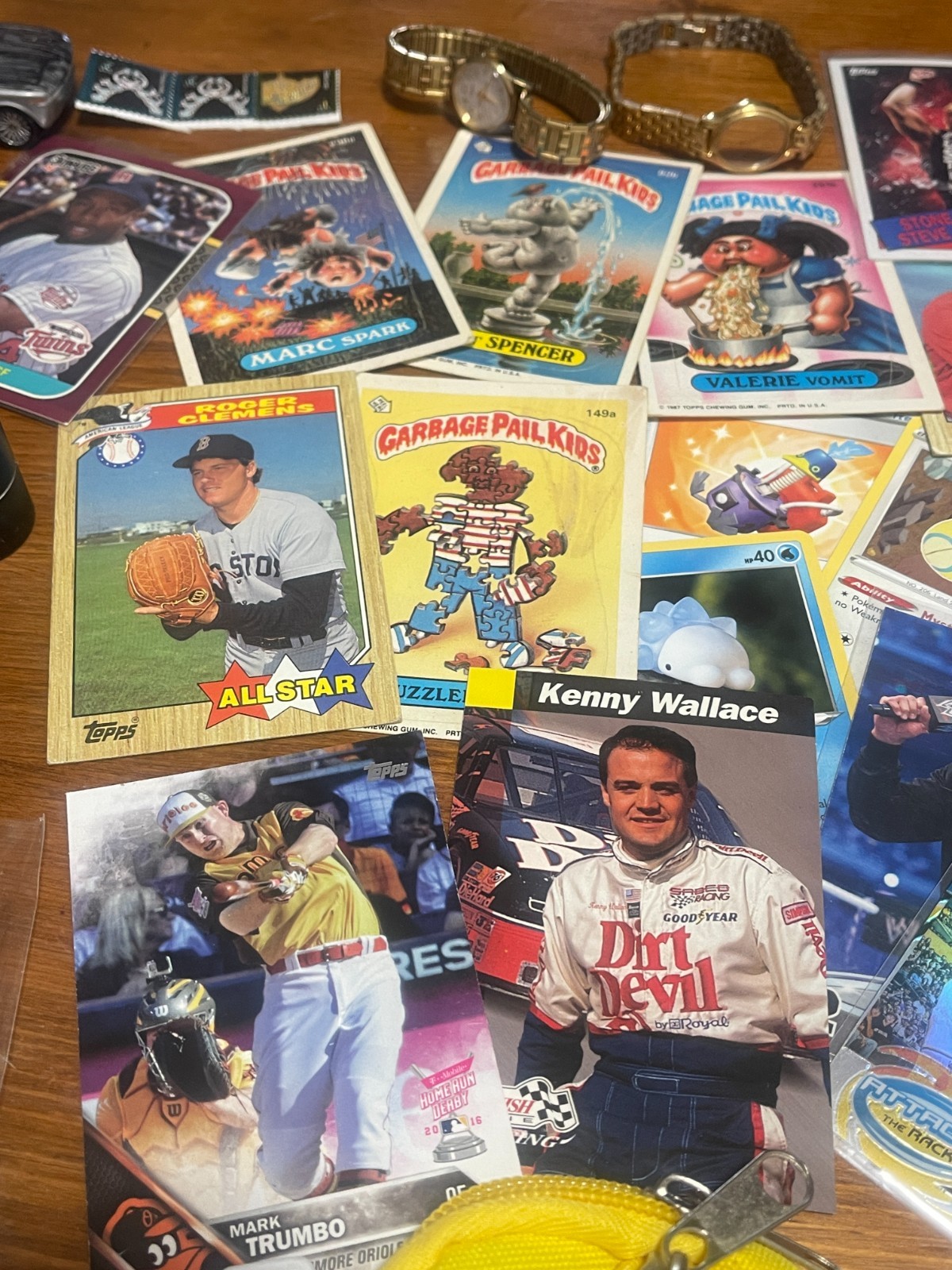 Vintage Junk Drawer Lot CHARGER ,BASEBALL Cards, GPK, TOYS, Pokémon