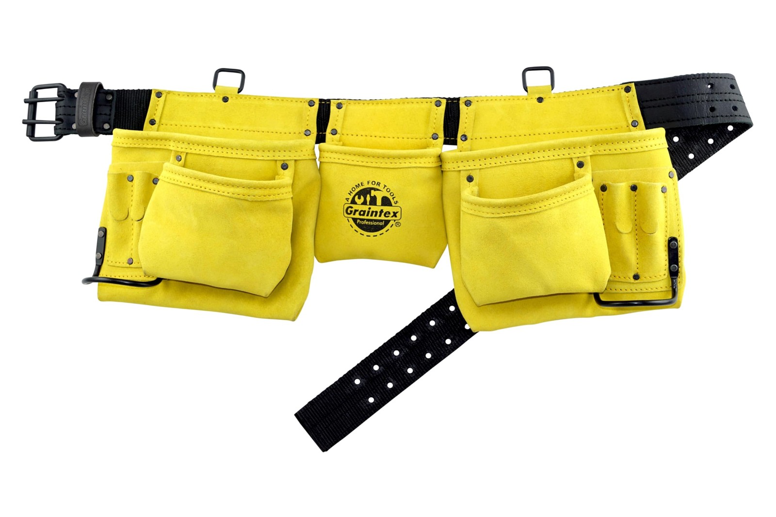 Graintex DS2219 11-Pocket Suede Leather Work Apron with 2″ Belt & Hammer Holders