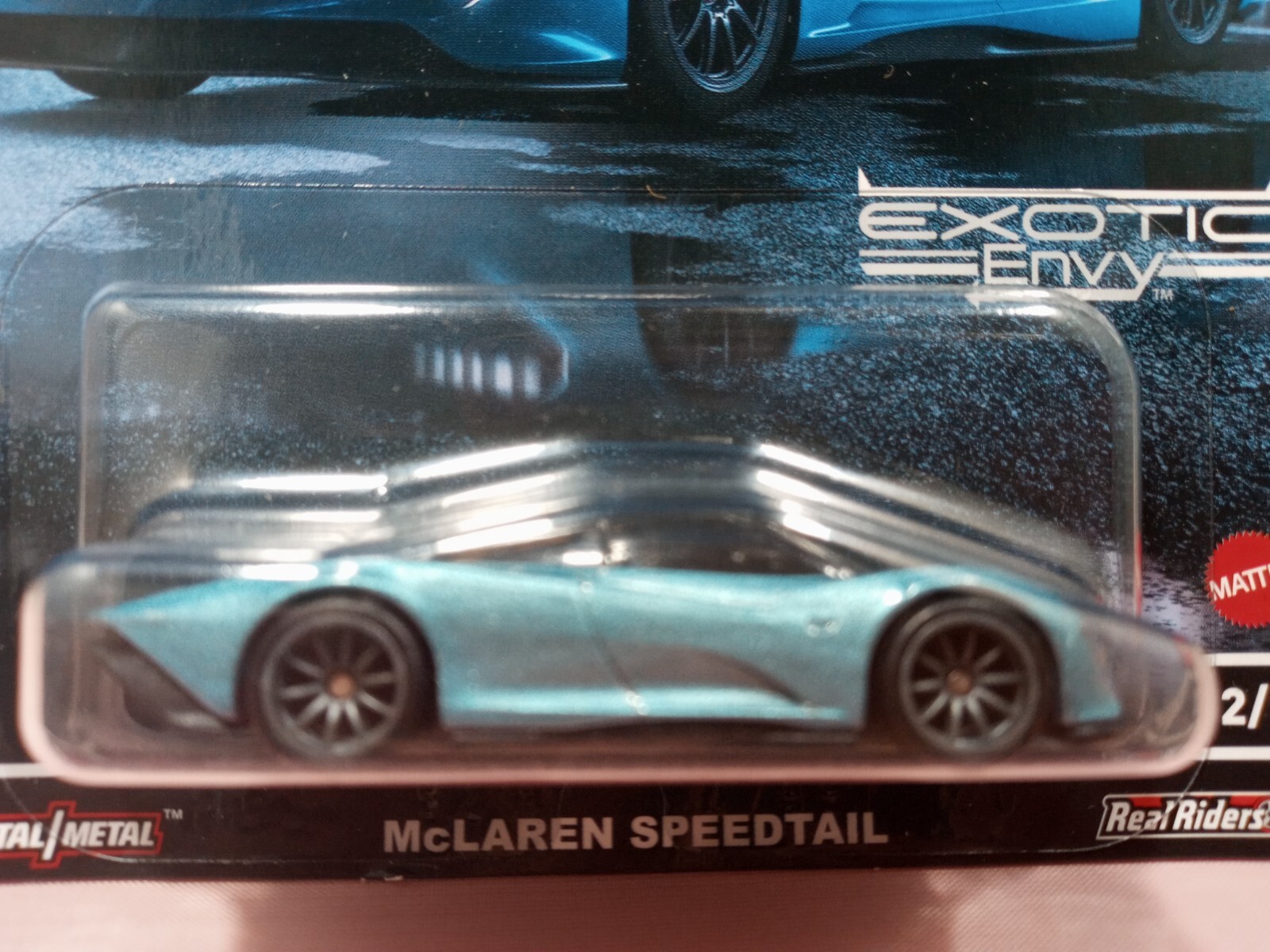 HW PREMIUM CAR CULTURE EXOTIC ENVY McLAREN SPEEDTAIL REAL RIDERS BLUE DIECAST