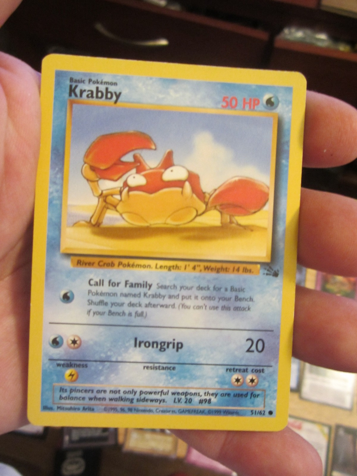 old trading cards lot Krabby 51/62 POKEMON CARD yugioh cards junk drawer lot
