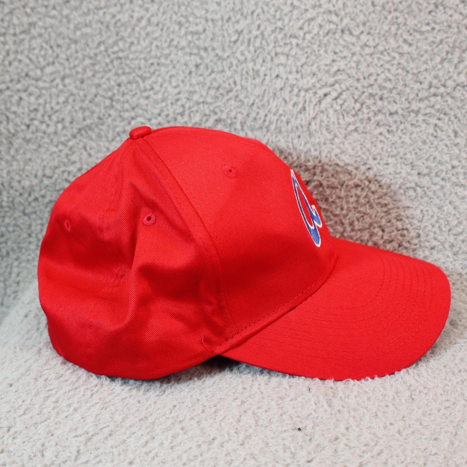 Atlanta Braves Hat Cap Strap Back Red MLB Script A