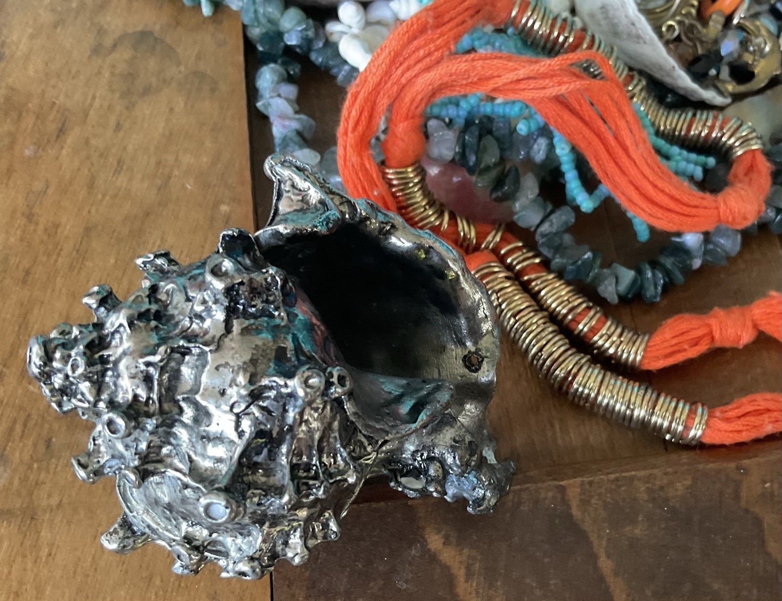 Vintage junk drawer LOT Island Caribbean Souvenirs Jewelry Doll stones coins