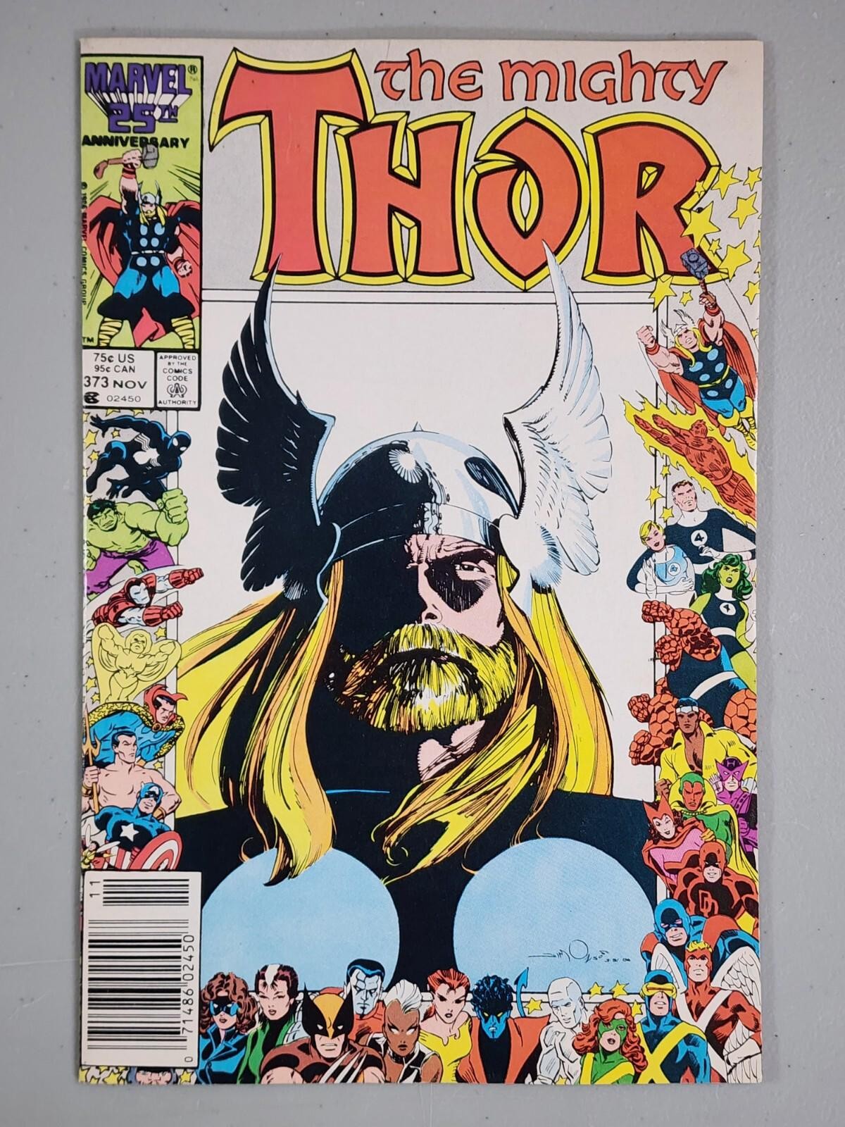 Thor #373 VF Marvel 25th Anniversary Frame Issue Newsstand Variant