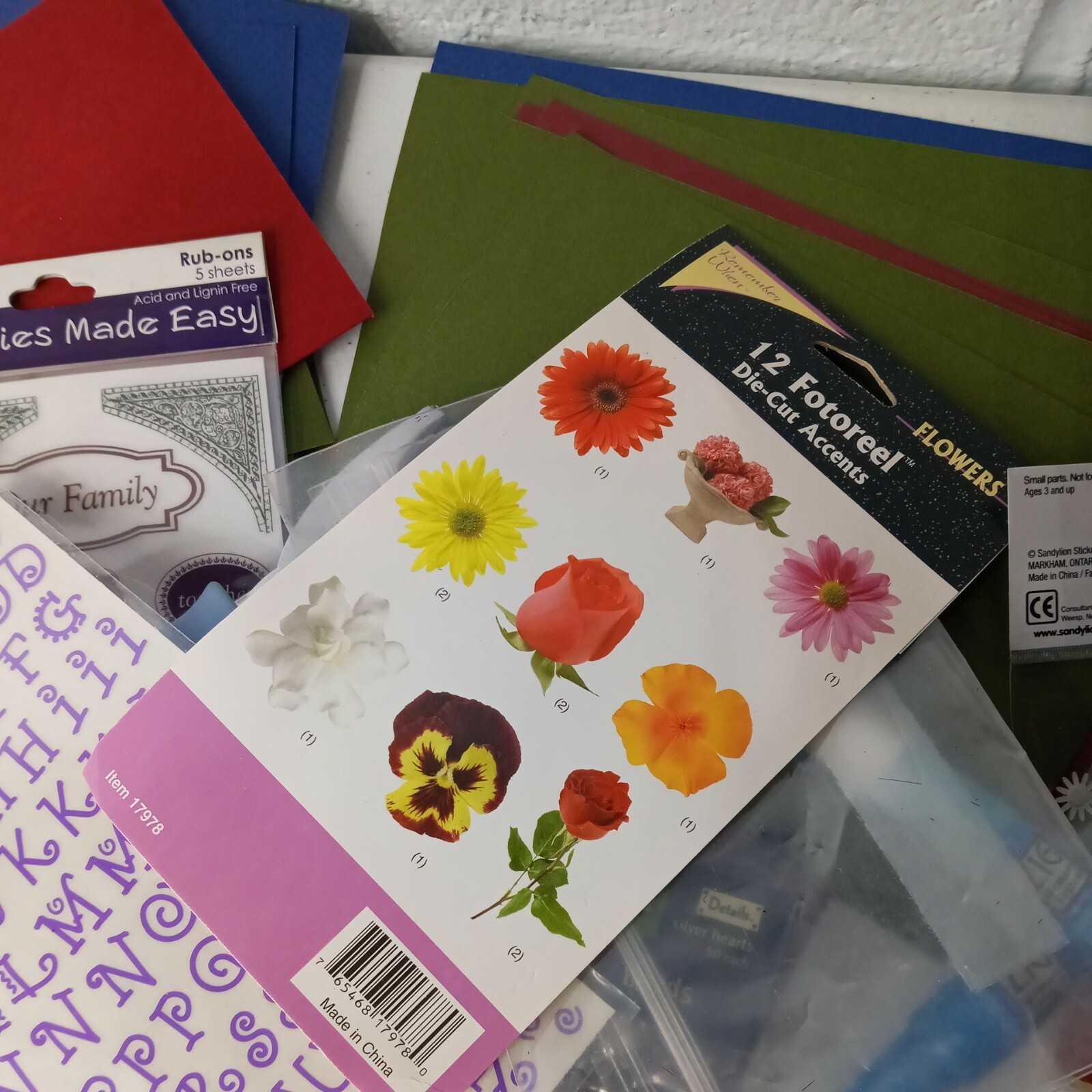 Junk Drawer Art Crafts Scraping Stickers Punchs Card Stock Rubber Stamps Lot