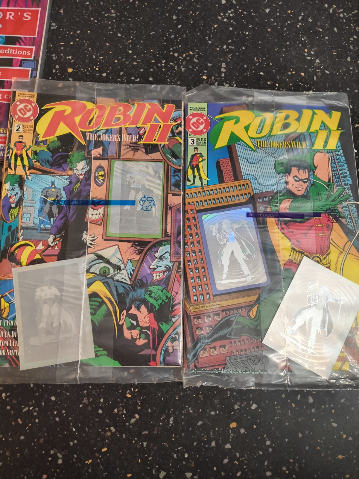 Robin II The Joker’s Wild #1, 2 & 3 Collectors Bagged Sets 1991 Hologram Card
