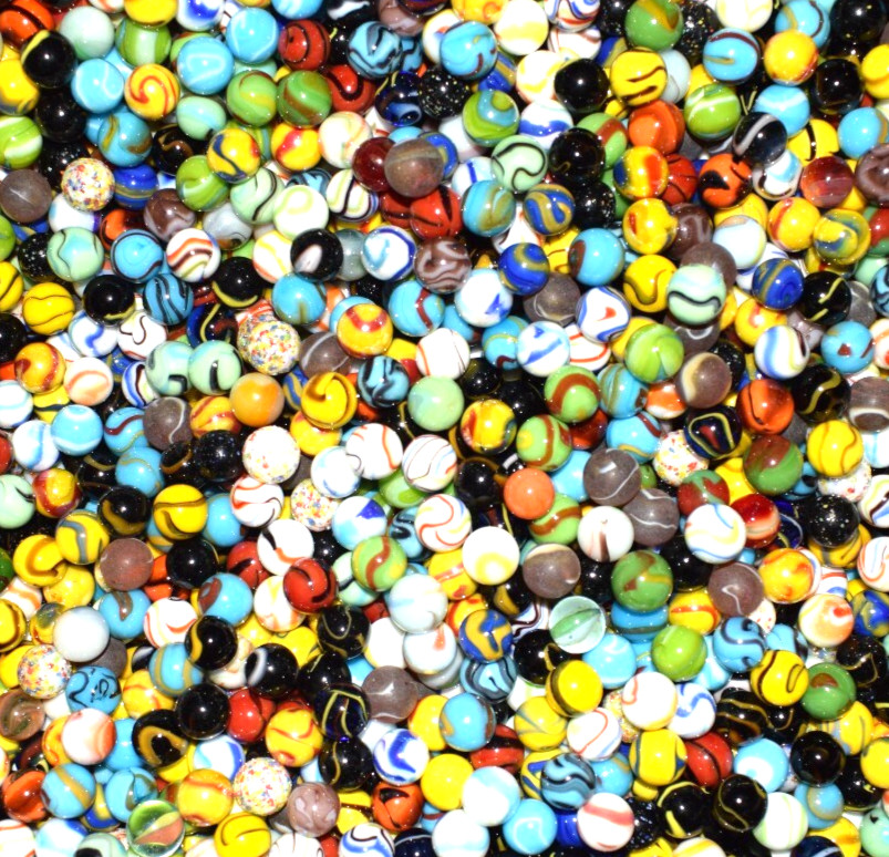 Lot of 30 Vacor 🔵🟡🔴🟢Multi-Color💡Bright Mixed Swirl Marble .625″=5/8″ Mint