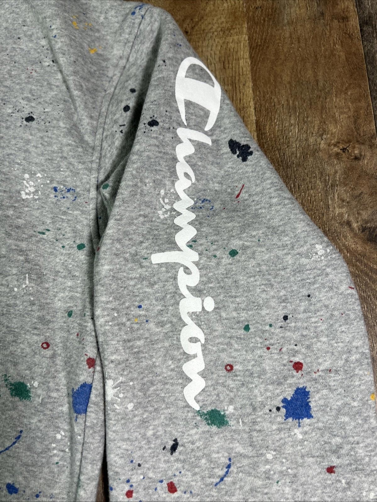 Cincinnati Bearcats Champion Paint Splatter Sweatshirt Crewneck Gray Medium.
