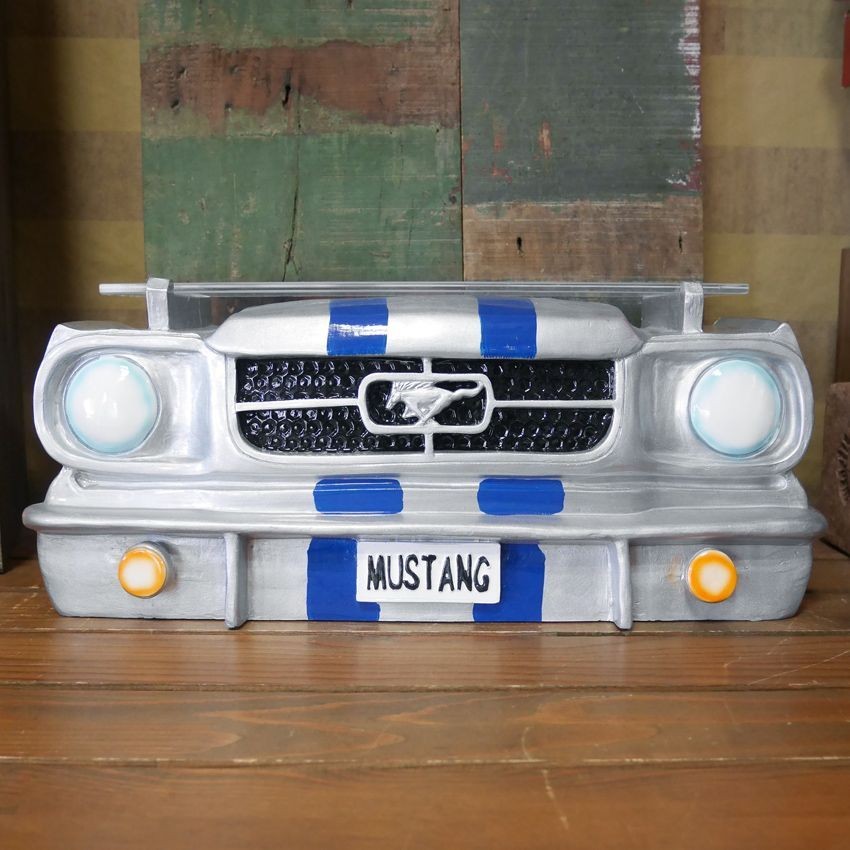 CAR HEAD SHELF MUSTANG COUPE Wall Shelf Silver Blue Display Rack Object NEW