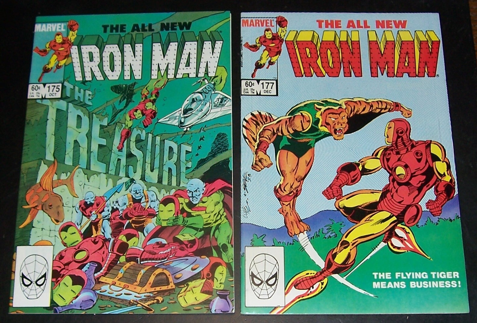 VFNM 9.0: Lot/2: INVINCIBLE IRONMAN 175, 177, Bag & Board, Comb. Shpg