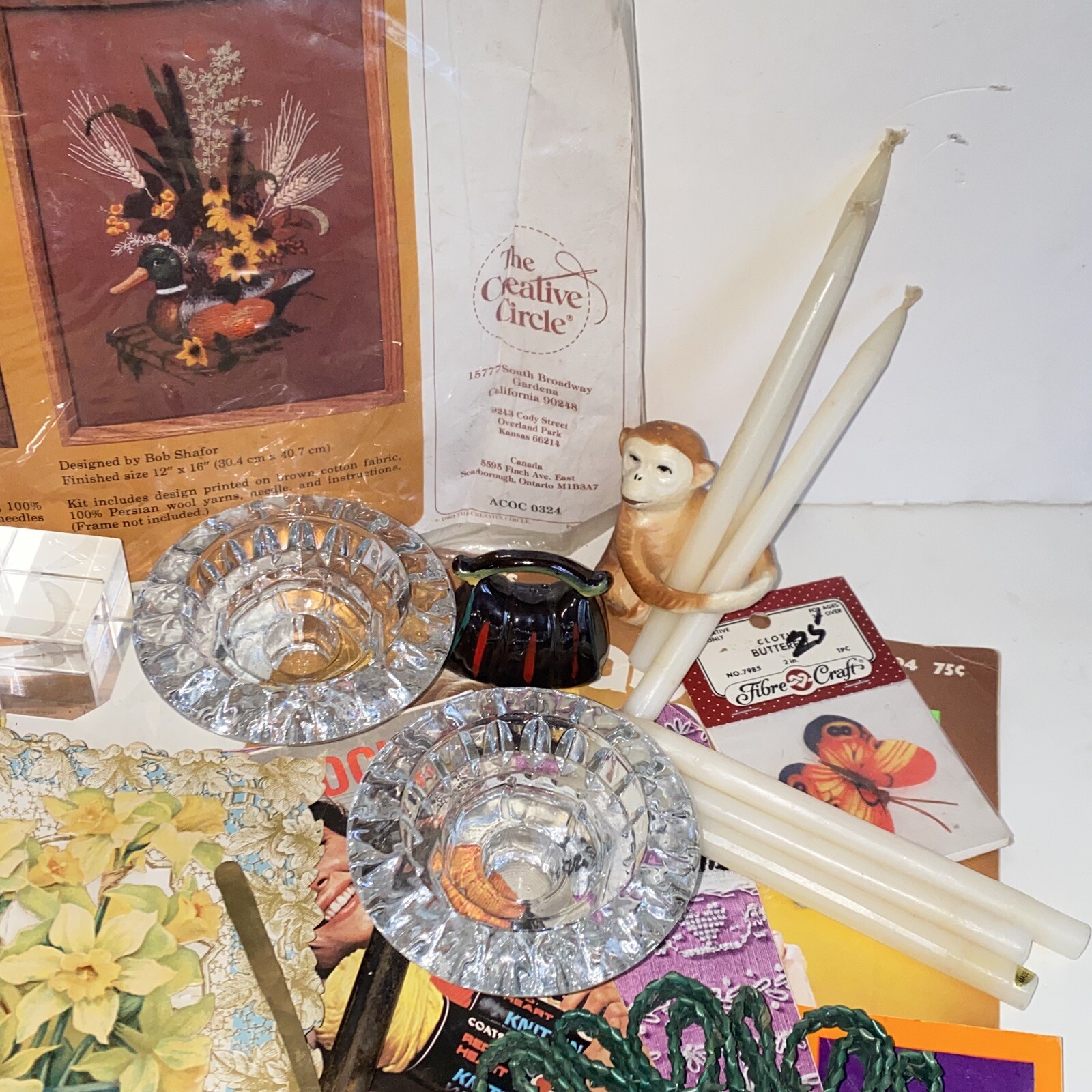 Grandma’s Vintage Junk Drawer Lot-Crafts Knick Knacks Kitchen Crystal Home Decor